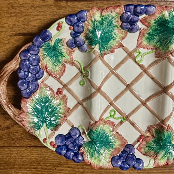 Fitz & Floyd • 1993 • Grape • Thanksgiving Banquet • Ceramic • 3-Section Plate - Picture 6 of 11